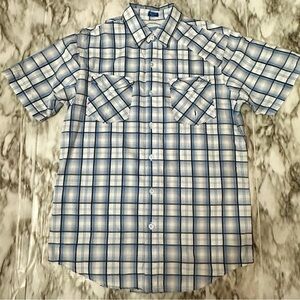 Kirra Blue and White Check Plaid Casual Button Down Shirt Surfcrush Sk8r Stake
